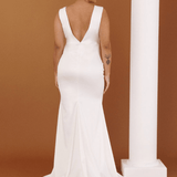 Kourtney Elopement Gown - White Satin
